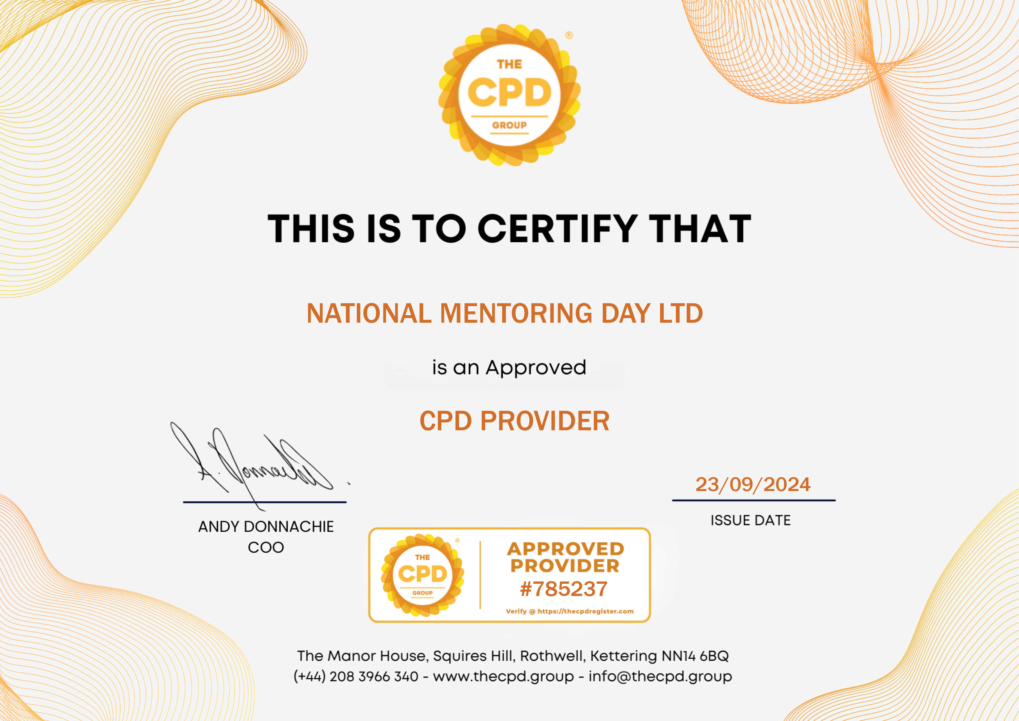 CPD Approved Provider - #785237