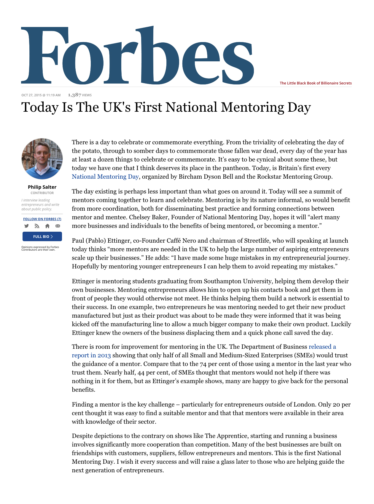 Press Coverage - First National Mentoring Day - 2015