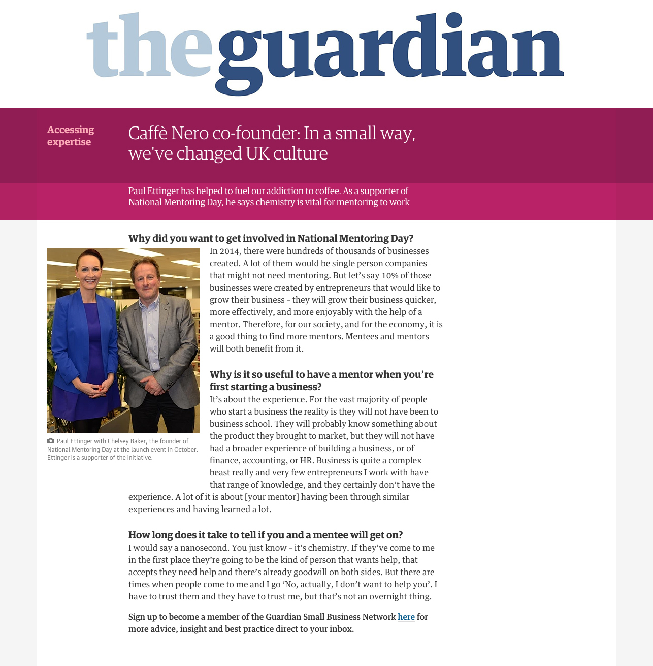 Press Coverage - The Guardian - Cafe Nero