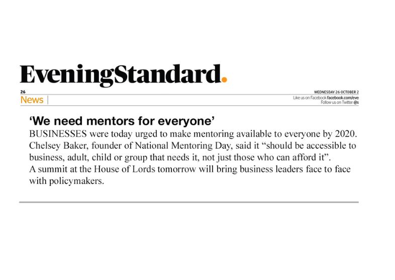 Evening Standard - We Need More Mentors - 2016