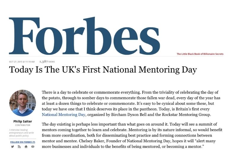 Forbes - First National Mentoring Day - 2015