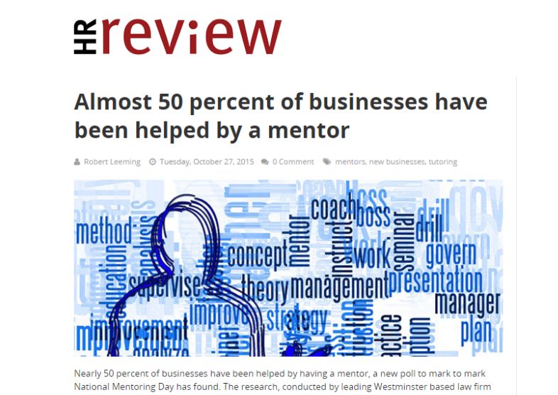 HR Review - 50 Percent of Businesses Helped By a Mentor - 2015