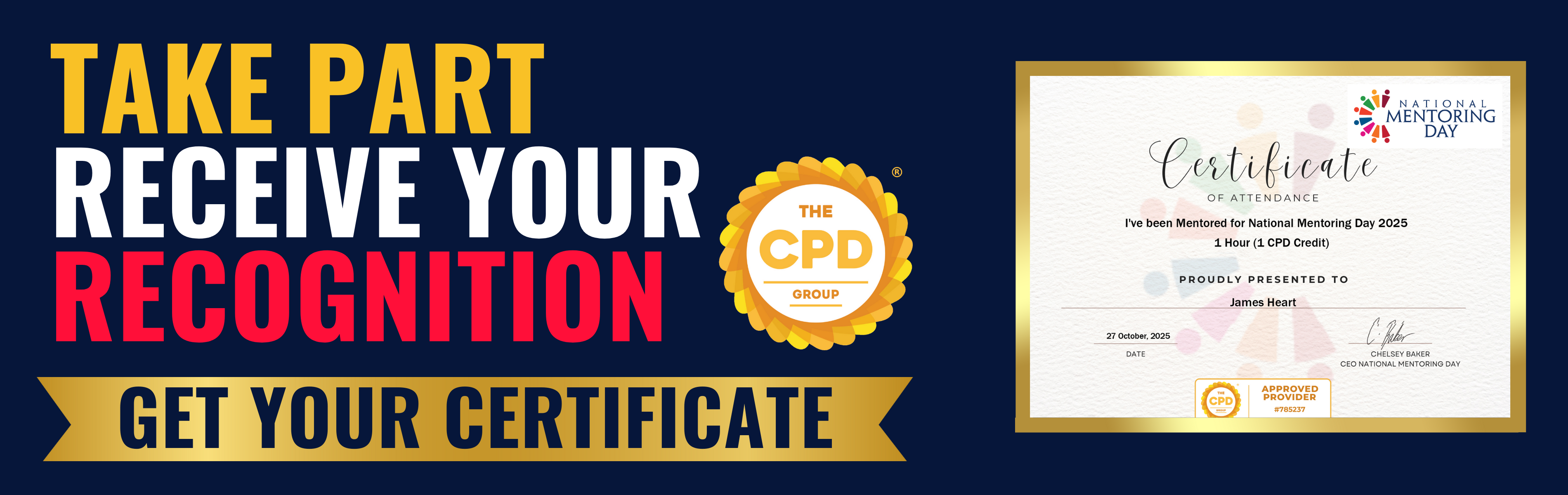 One Person - One Hour Campaign - Take Part Receive Your Recognition