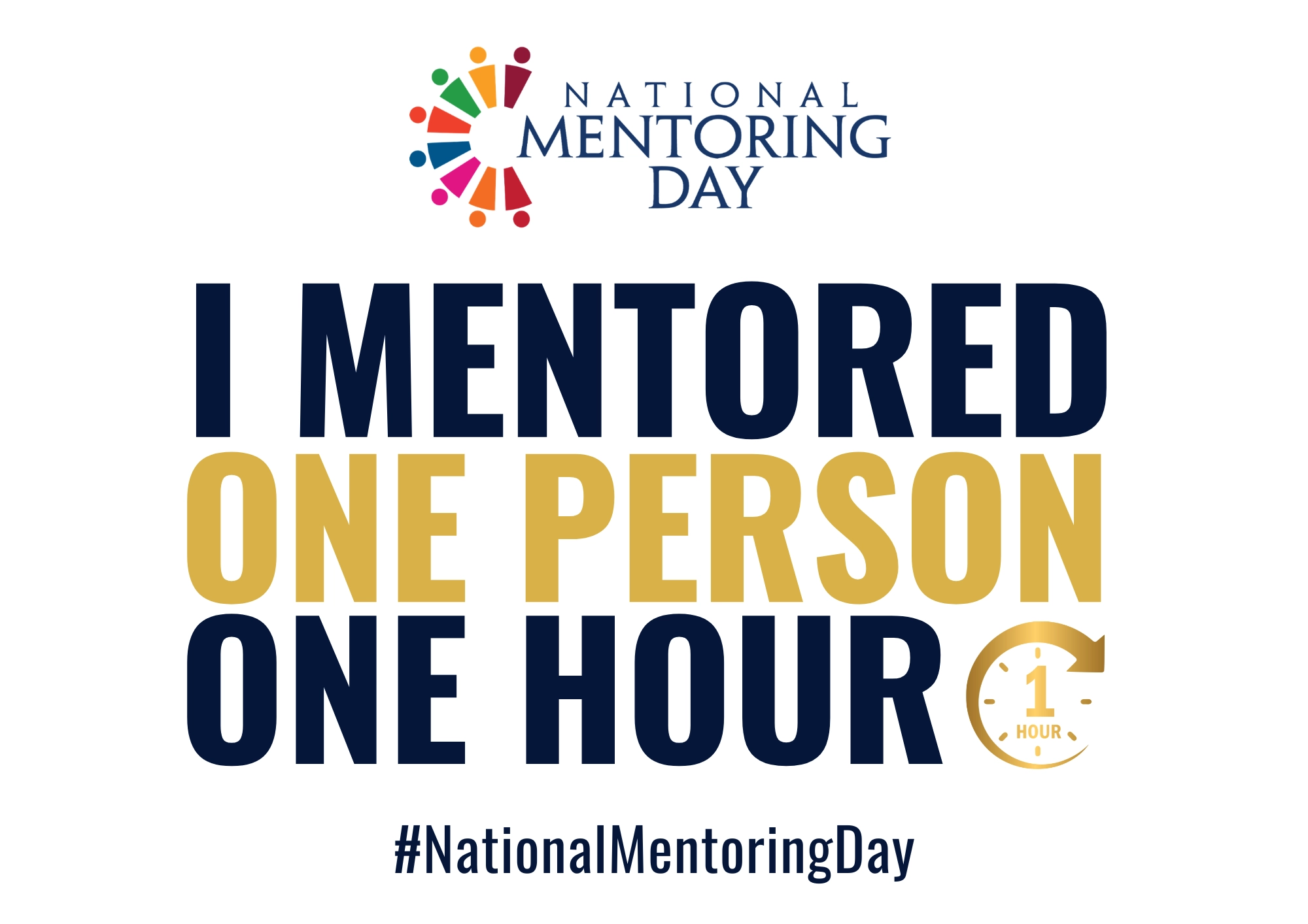 Click Here to View I Mentored One Person One Hour Sign Full Size